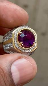 Batu Kecubung Ungu Custom Cut Natural Amethyst Asli Batu Kecubung Amethyst Dim 10mm