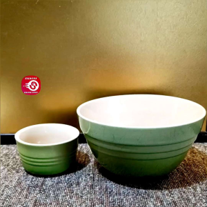 LE CREUSET STONEWARE KIWI GREEN SERVING BOWL / RAMEKIN • SOLD PER PIECE • JAPAN SURPLUS
