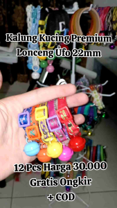 Paket 12 Pcs Kalung Kucing Motif Korea Lonceng Ufo