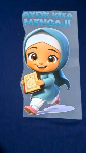 Tunik Dress Anak Perempuan  Motif DTF Gadis MUSLIM MENGAJI Oblong Lengan Panjang  Usia 1-13 Tahun