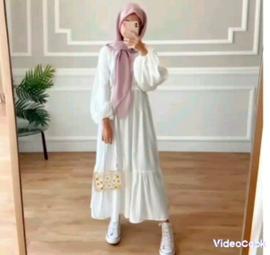 GAMIS SUSUN POLOS PREMIUM-Midi Drees Korea Cringkel Airflow