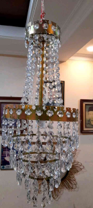 Lampu hias ruang tamu mahkota kristal liontin