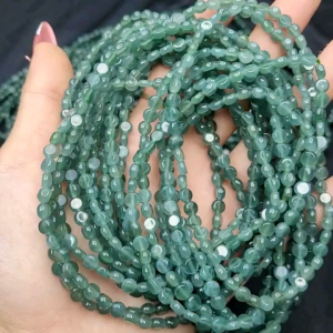 Q728 Chuỗi 3v cúc dẹt Lam Ngọc có 2 màu: lam nhạt và lục lam ko kén mệnh - Phong Thuỷ TUDO