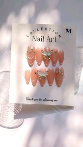 Móng tay thiết kế Nail box mắt mèo hồng mã số AB15