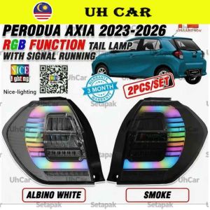 (RGB) Perodua Axia 2023-2026 Dynamic Led Tail Lamp Taillamp Taillight Light Running Signal Albino / Smoke