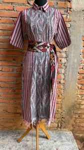 Dress tenun kekinian terbaru W02