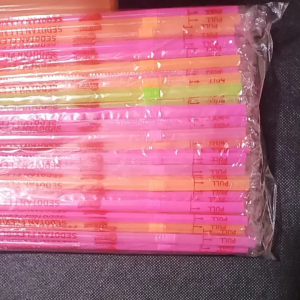 Sedotan Flexible Higienis 6mm Neon Isi 100pcs / Sedotan Steril Bengkok Warna Neon Isi 100pcs