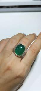 ธนาภรณ์✨แหวนเงินแท้พลอยกรีนอาเกตพลอยแท้100%(GSH1041)
