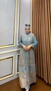COD RENATA DRES/GAMIS MUSLIM WANITA TERBARU CANTIK DAN KEKINIAN DRES KONDANGAN SIMPEL BAHAN CERUTY BABYDOLL MIX BROKAT APLIKASI MUTIARA PAYET FASHION MUSLIM WANITA TERBARU