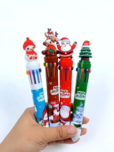1 Cây Bút Bi 10 Ngòi / 10 Màu Chủ Đề Noel - Bút Bi Noel - Quà Tặng Giáng Sinh Giá Rẻ Dành Cho Bé ( Giao Mẫu Ngẫu Nhiên )