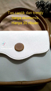 SHALURA - Tas Selempang Mini / Hand Bag - Warna Kombinasi Putih dan Coksu Bahan Miniso
