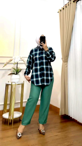 SETELAN KEMEJA FLANNEL MIX POLO LINEN