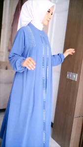 gamis crinkle airflow aplikasi Swaroski terbaru 2026 tamara dress baju gamis crinkle polosaplikasi swarovky mewah dress pesta tersedia ukuran jumbo XXL ( ld 120cm) S M L XL dan XXL baju lebaran perempuan dewasa fashion wanita muslim