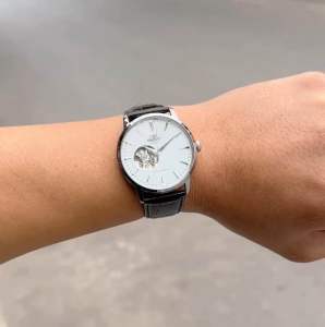ĐỒNG HỒ NAM CHÍNH HÃNG Orient FAG02005W0 Esteem Gen 2 Automatic Open Heart White Dial Black Leather For Men