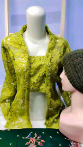 Kebaya nenek jadul 1set Kebaya nenek jaman dulu Kebaya brokat 1set brukat Kebaya kutubaru