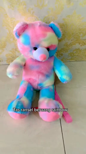 Tas Ransel Gendong Beruang Teddy Tedi Bear Rainbow Pedlepop