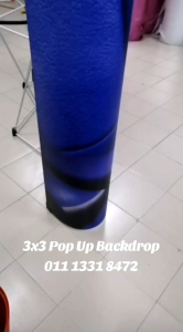 3 x 3 Pop Up Backdrop Stand With Customisable Printing + 2 Spot Light + 1 Trolley Bag (FREE DESIGN)