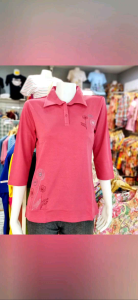 เสื้อแตงโมคอปกปักลาย สินค้า มาใหม่ เนื้อผ้ายืด ใส่สบาย เนื้อผ้า Cotton 100% ราคา 495 บาททุกไซส์ Sรอบอก 36 นิ้วยืดได้ถึง 38 นิ้วยาว 24 นิ้ว