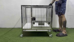 2×2×2ft 1DOOR WITH ROTATING FEEDING DOOR.. STAINLESS 304 DOG CAGE. HEAVY DUTY