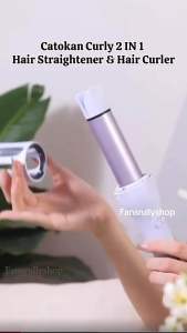 Catokan Curly Rambut Otomatis 2 IN 1 Hair Straightener & Hair Curler 32 MM Catokan Keriting Rambut