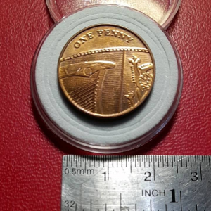 Koin British Koleksi Kuno One Penny Tahun 2014 BEKAS BERSIH