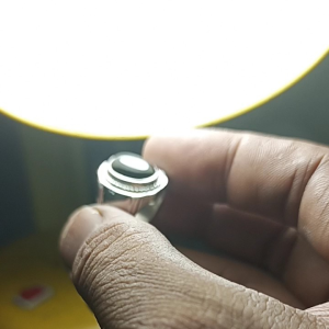 Cincin Batu Kecubung Tanduk Hitam pekat Natural