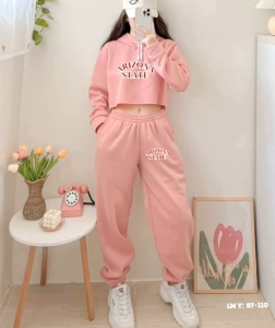 ESTER (ARIZONA) HOODIE CROP/JOGGER TERNO (FREESIZE SMALL TO LARGE FIT) BY. JLC