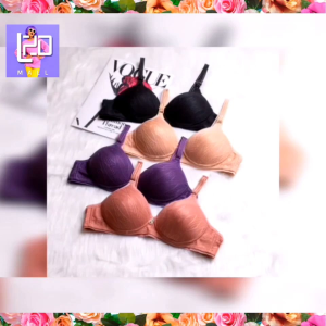 Cotton Slim Fit Non Wired Bra With Floral Design Best Quality