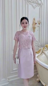 3-สินค้าใหญ่: เดรสผ้าไหมลูกไม้ซีทรูผ้าเกรดพรีเมี่ยมแขนสั้น งานจริงผ้าสวยมาก ลายสวยมีเลื่อมวิบวับเบาๆรับรองว่าใส่กลางวันได้