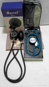 Baxtel APG Black Aneroid Sphygmomanometer With Teal Deluxe Stethoscope