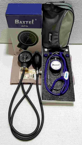 Baxtel APG Black Aneroid Sphygmomanometer With Purple Deluxe Stethoscope