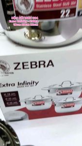 Bộ 3 Nồi Nắp Bằng Zebra 18/20/22cm - Inox 304 - Thích Hợp Làm Quà Tân Gia