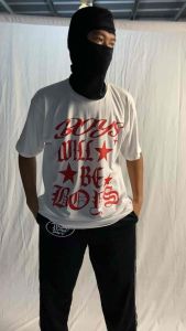 LXNTX Kaos pria streetwear boys will be boys free sticker