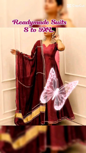 Anarkali Gown with Dupatta (S to 5XL Length 50" Sleeve 13")