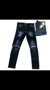 Celana Panjang Jeans Ripped Pria Model Washed