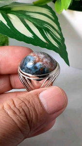 cincin batu bacan motif kembang realpic