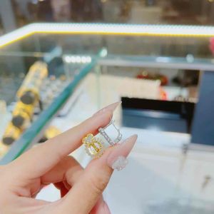 Bông tai tim đùi gà đá baguet nhân tạo siêu sáng BL348 Kami trang sức sỉ