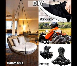 10mm Black Shock Cord Elastic Bungee Rope / Getah Lorry