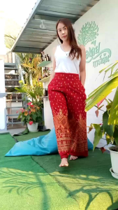 กางเกงลายไทย กางเกงผ้าหมักโคลน