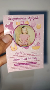 Cetak Kartu Sticker Aqiqah dan Tasyakuran Kelahiran Bayi 20 pcs