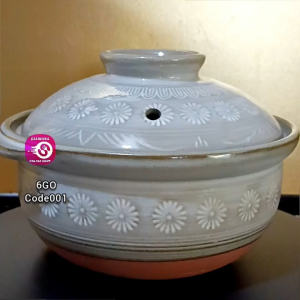 6GO HANA MISHIMA CLAY POT 1-2PAX  • Code001 No box • JAPAN SURPLUS • COOKWARE