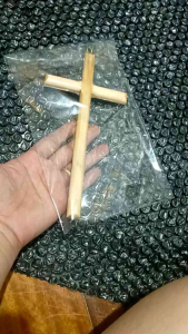 Elegant White Round Cross 8 inches/Cross for Altar/Religious Cross/ Cross for Room Door and Lords Prayer/Hand Made/High Wood Quality Made