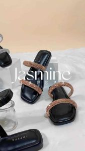 Sandal Wanita LAPEPA JASMINE: Teplek Mewah Blink Kristal Slop Rumah Flat Cewek Pergi Jalan