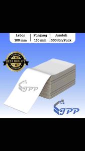Kertas Stiker Label Thermal Sheet/Lipat 100mmX150mm Label Barcode Label Resi A6 500PCS Termurah & Berkualitas