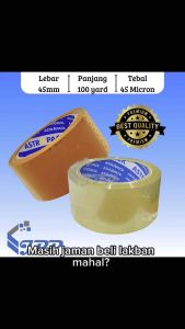 Lakban Bening Coklat 45 mm 100 yard 45 Micron Astrapack Kualitas Daimaru Termurah Berkualitas