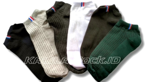 Kaos Kaki Pendek Semata Kaki Motif Garis France Pria Wanita 6 & 12 Pasang