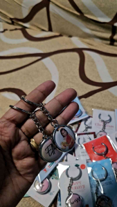 Personalized Photo badge double sided  keychain 25mm