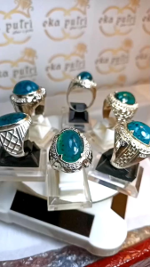 Cincin Batu Akik Bacan Coklat Totol Selasih