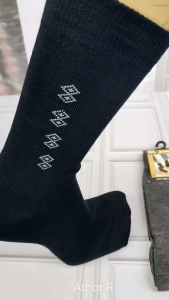 (3&6 pasang) Kaos kaki pria kantor polos motif panjang sebetis termurah