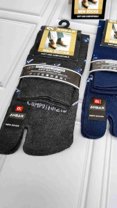 (grosir 12 Pasang) Kaos kaki jempol pria dewasa panjang motif